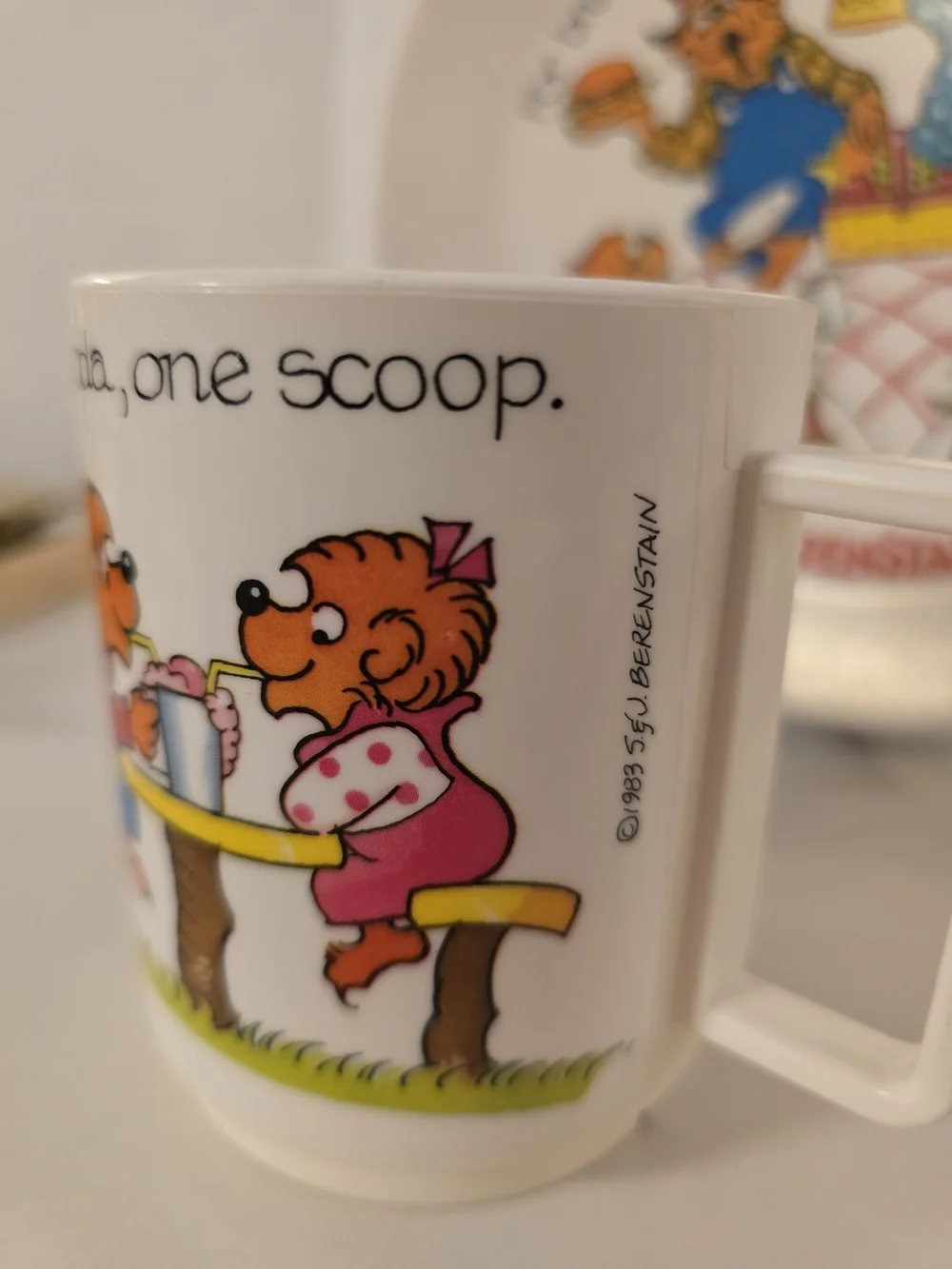 Vtg 1983 Berenstain Bears 3pc Melamine Dish Set by Deka USA